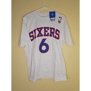 Philadelphia 76'ers Dr. J Julius Erving Jersey T-Shirt Whitr Adult Size S  #6